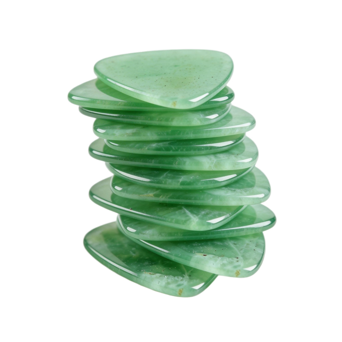 Green Aventurine Guitar Pick for Electric Guitar Bass String Instrument Playing Gift Handmade Craved Disc 27x32mm Pendant Decor