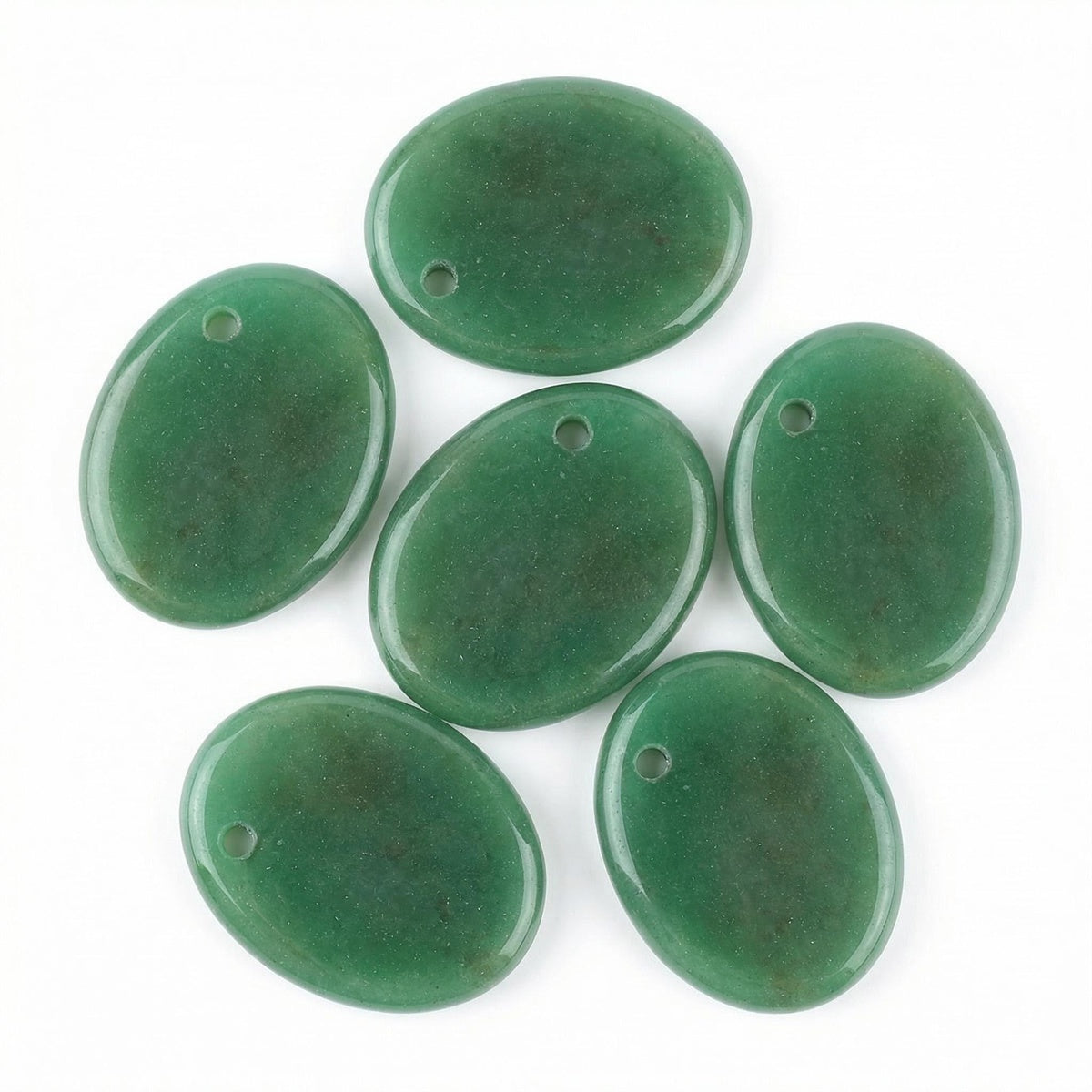 Green Aventurine 35×45mm Oval Gemstone Slice Pendant with Off-Center Drilled Hole – Natural Stone Charm for Necklaces, Bag Charms & Bookmarks