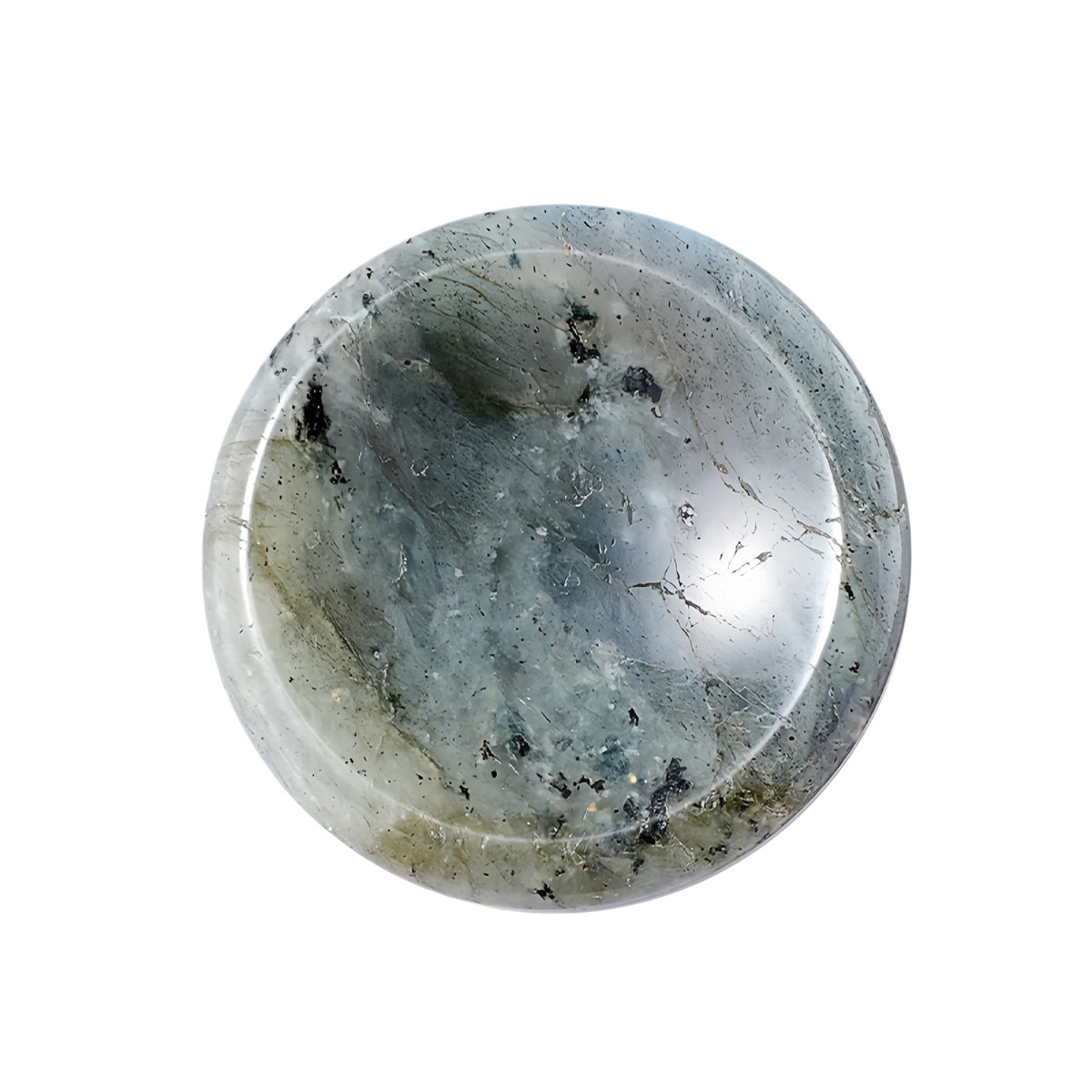 40mm Labradorite Meditation Disc Worry Stone for Stress & Anxiety Relief