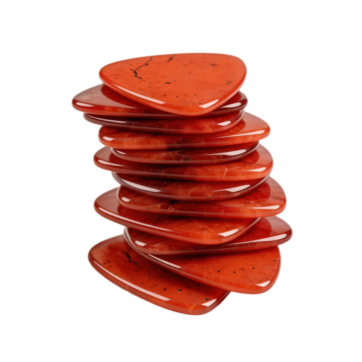 Red Jasper Guitar Pick for Electric Guitar Bass String Instrument Playing Gift Handmade Craved Disc 27x32mm Pendant Decor