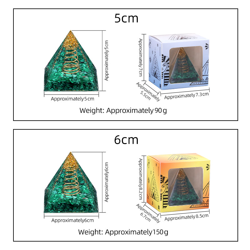 50MM/60MM Chip Malachite Resin Pyramid Ornament for Home office Desktop Decorative #SP1726
