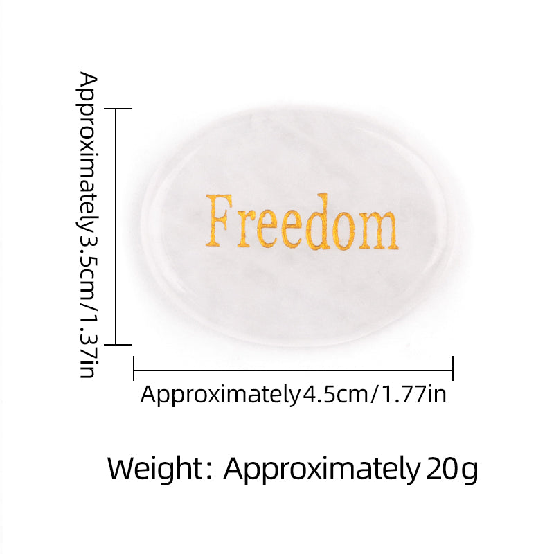 Worry Healing Palm Stones for Meditation Prayer Home Decor ( Freedom) 35x45MM #SP1904G-W08