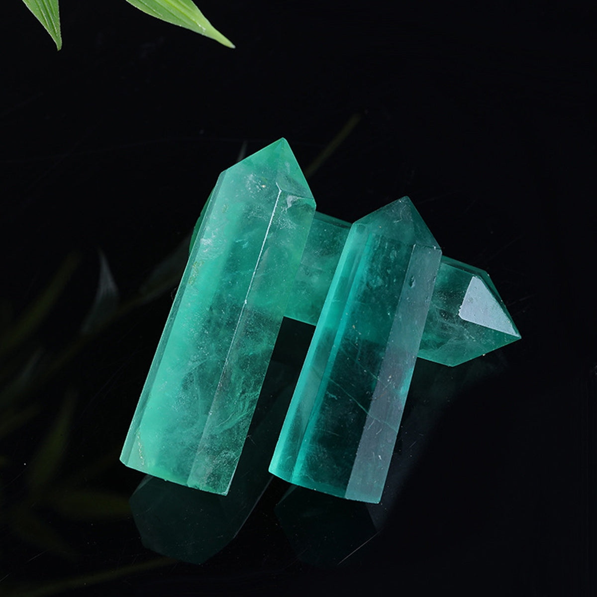 Green Fluorite Hexagonal Pillar Ornament Tower for Home & Office Decoration #GR08SP1492