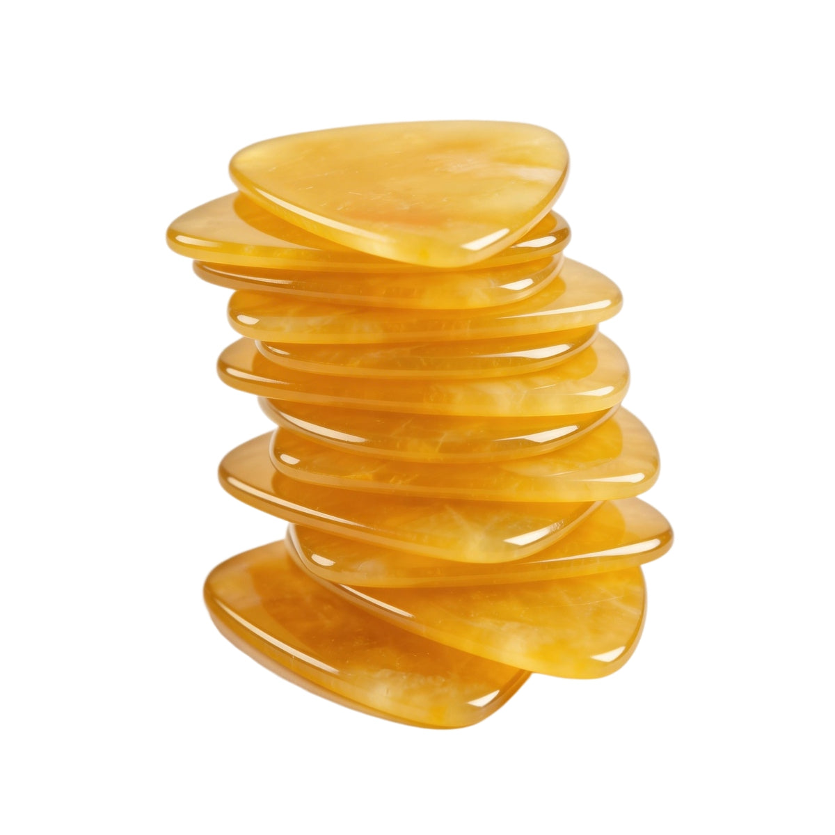 Yellow Jade Guitar Pick for Electric Guitar Bass String Instrument Playing Gift Handmade Craved Disc 27x32mm Pendant Decor