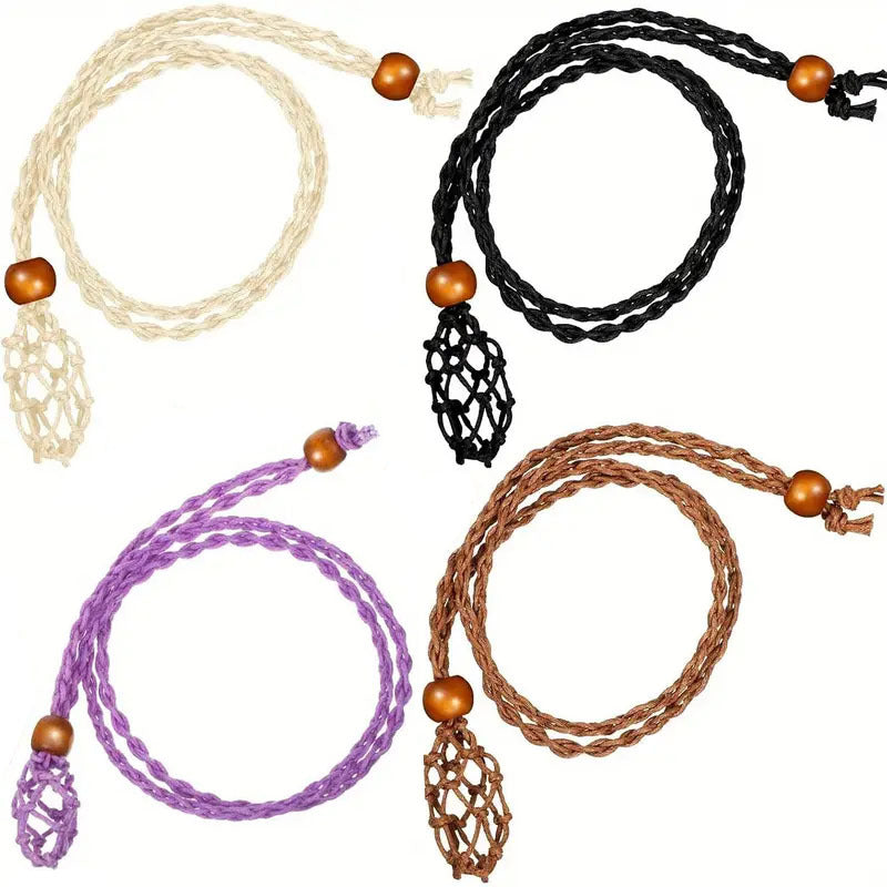 Handmade Woven Adjustable Woven Mesh Bag Necklace for Making Jewelry