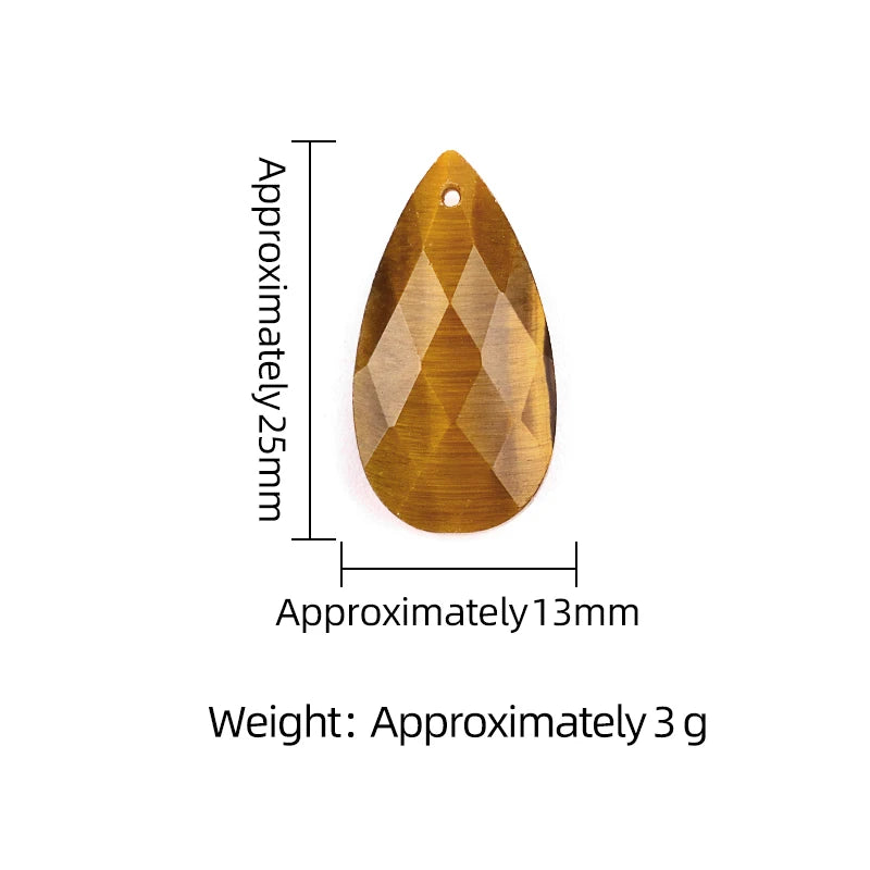 Genuine Agate Faceted Teardrop Charms: Natural Stone Pendant for Handmade Jewelry & DIY Crafting