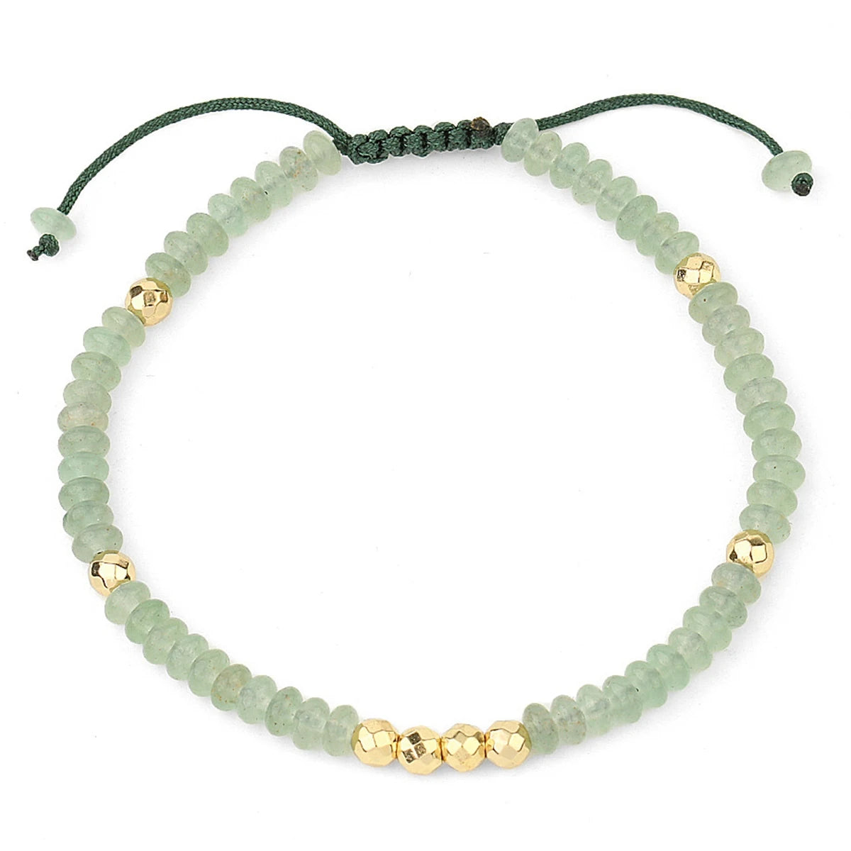 Boho Natural Stone Heishi Disc Beaded Bracelet, Hand Braided Sliding Adjustable Cord Stacking Bracelet for Women Ethnic Daily Jewelry