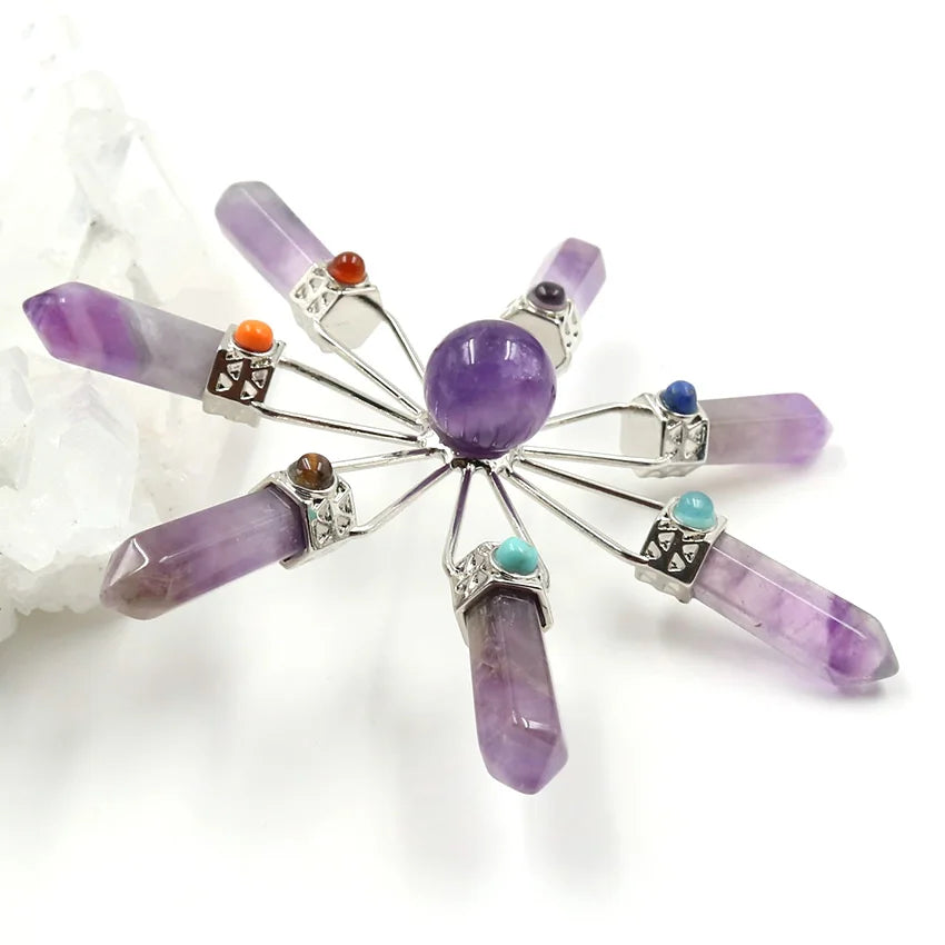 Natural crystal 7 Point Energy Generator Crystals and Healing Stones Chakra Quartz Decorate