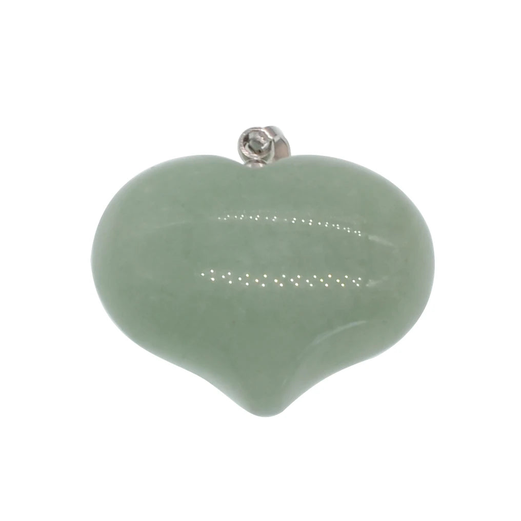 Boho Natural Crystal Heart Pendant, Polished Heart‑Shaped Healing Gemstone with Connector Bail, Reiki Meditation Energy Stone Amulet Pendant Bulk Supply