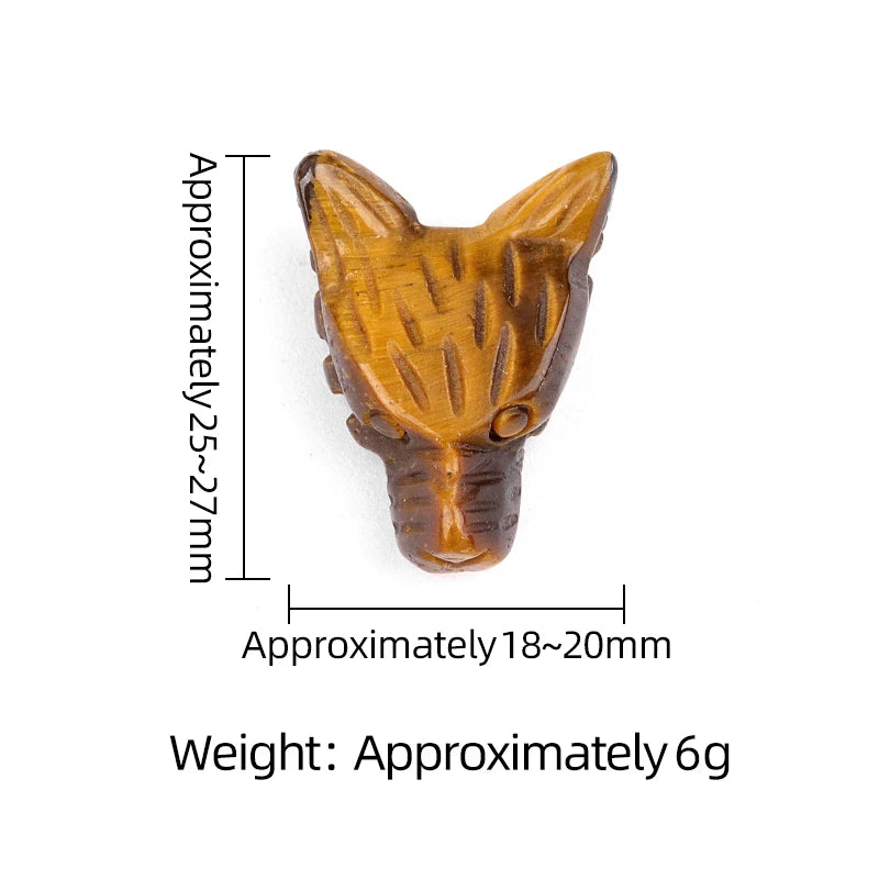 Handmade Craved 1 Inch Mini Wolf Head Crystal Figurine Ornament for Home Decor Meditation, Reiki & Spiritual Gift #SP1887