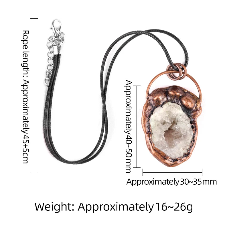 Vintage Fashionable Bordered Copper Clear Crystal Pendant Unisex Plated Stone Jewelry with Charm Gift for Children