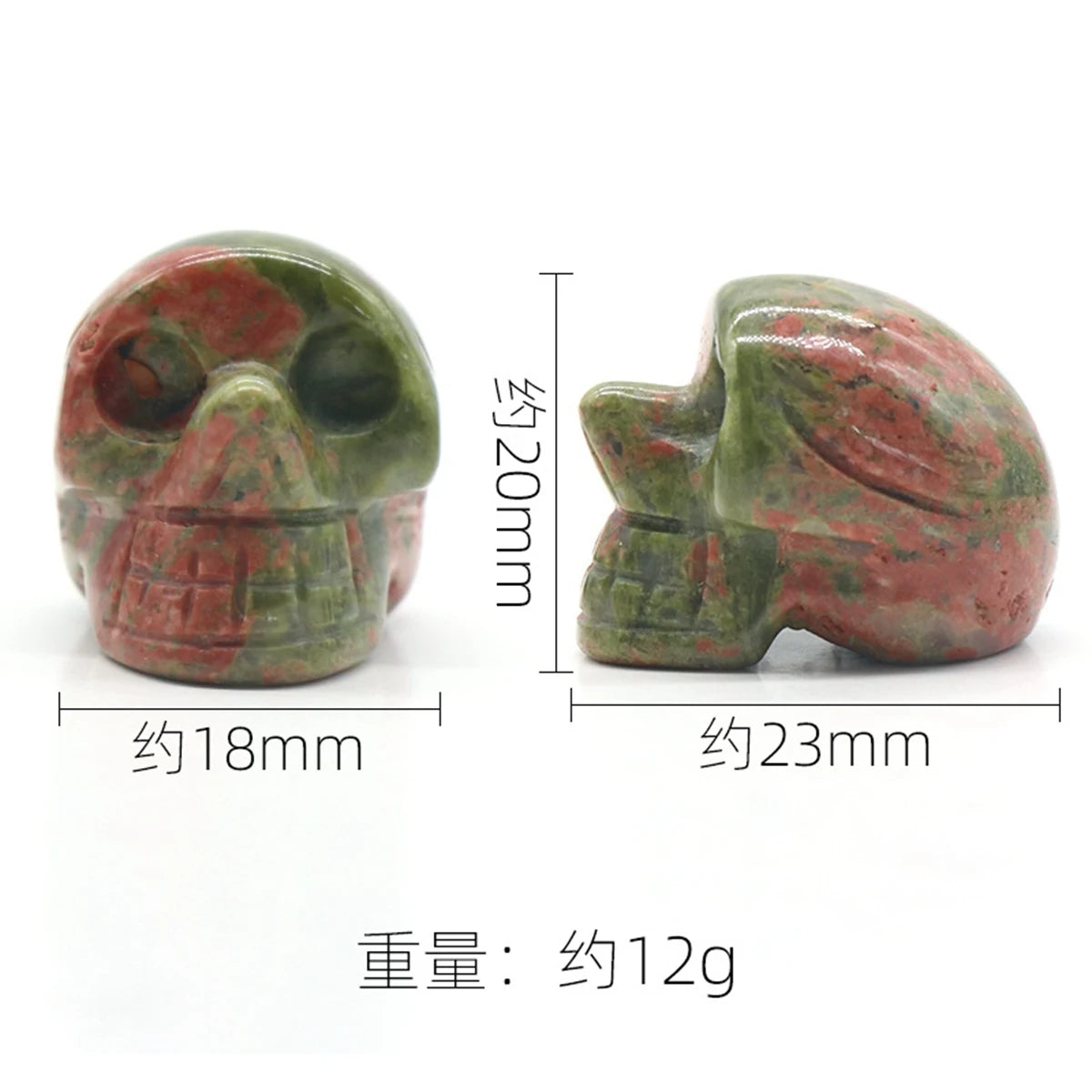 1inch Crystal Skull Carving, Healing Stone for Halloween & Gothic Decor