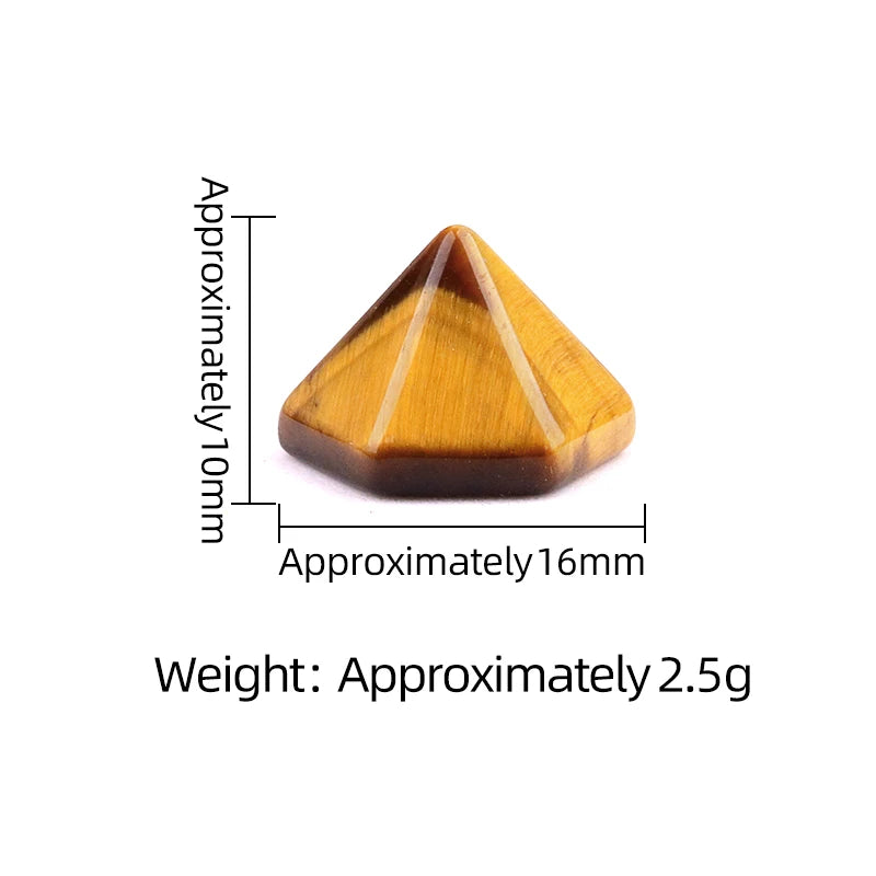 Mini Natural Gemstone Diamond Pyramid, 16mm Polished Crystal Pyramid Stone, Chakra Reiki Healing Crystal for Meditation, Home Decor & Jewelry Making