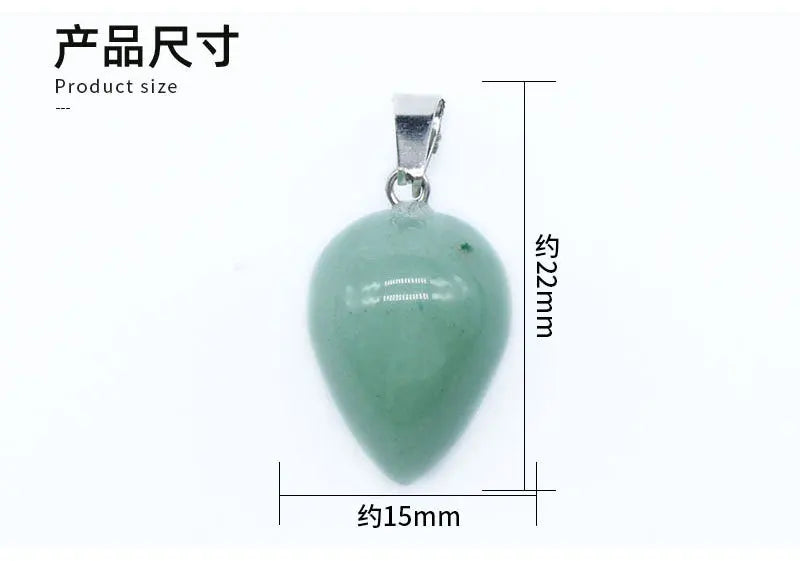 Natural crystal agate Drop Pendant Necklace Natural Stone Pendants Water Drop Shape Mixed Color Crystal Agates Stone Charms