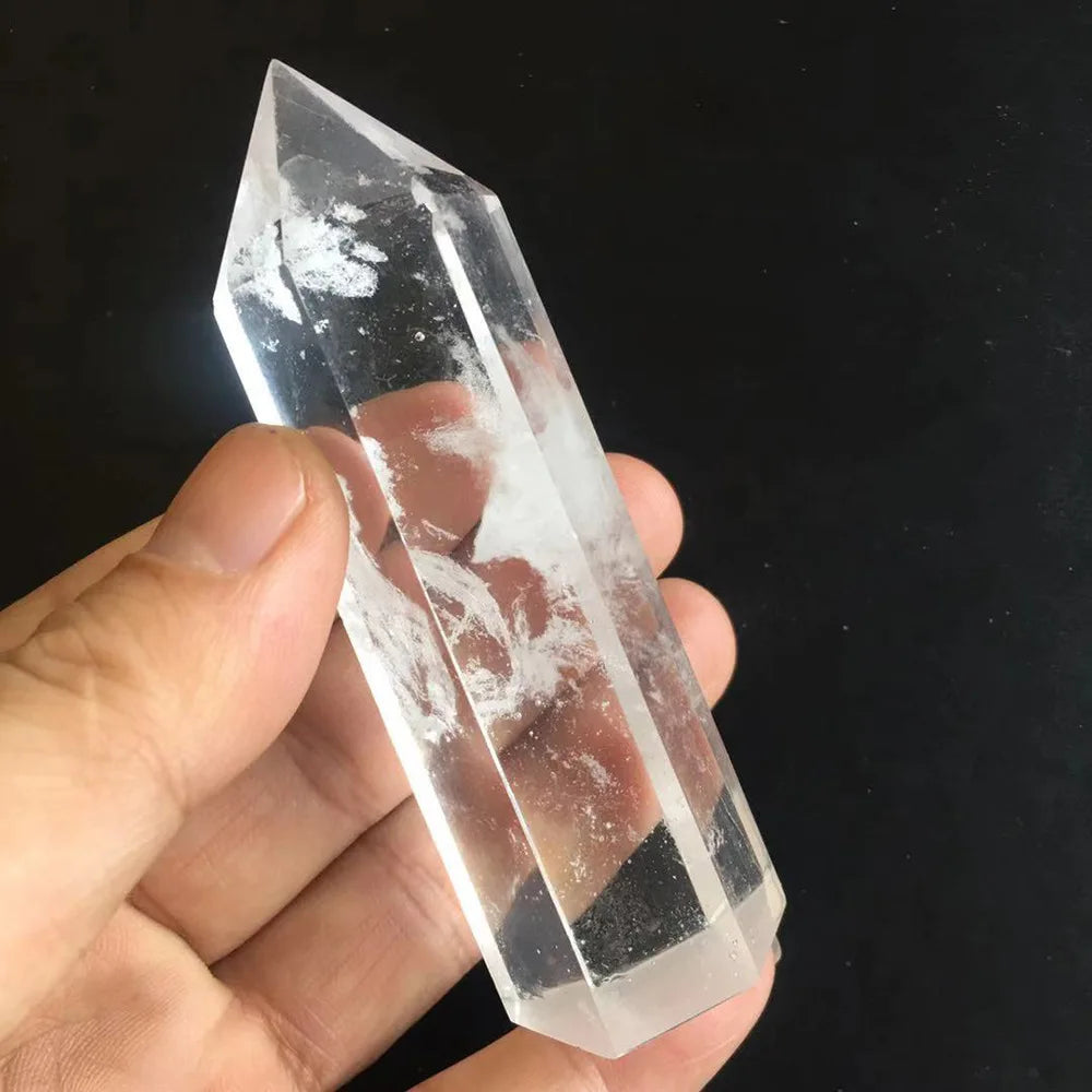 Natural Clear Quartz Crystal Point Tower Polished Single Terminated Obelisk Crystal Wand for Home Decor Meditation Crystal Collection Gift
