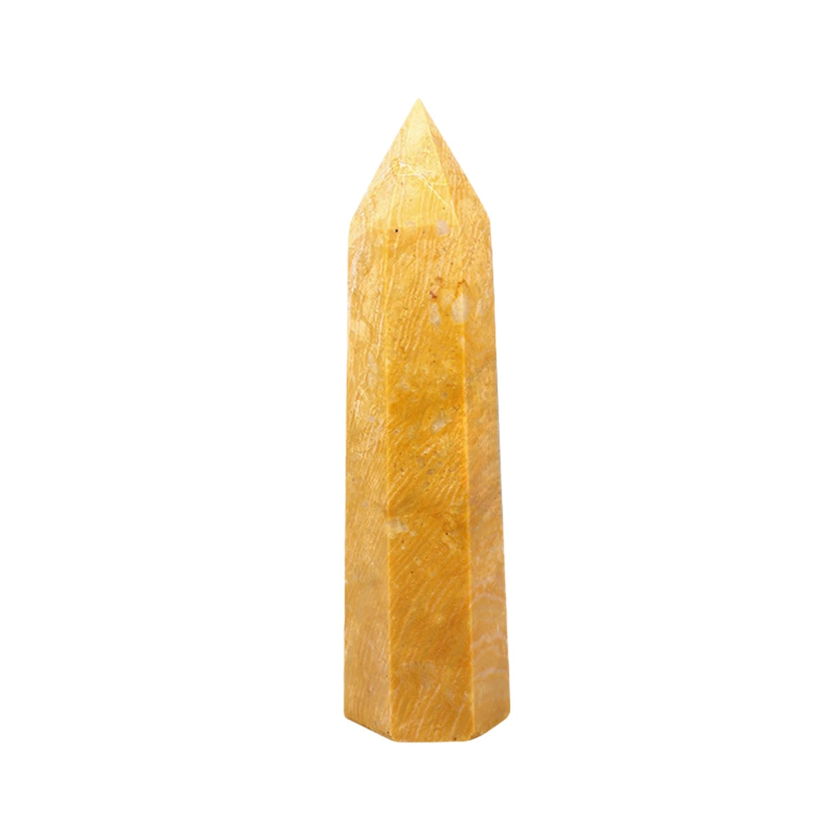 Natural Yellow Jasper Crystal Point Tower Polished Hexagonal Obelisk Wand for Home Decor Meditation Crystal Collection Gift
