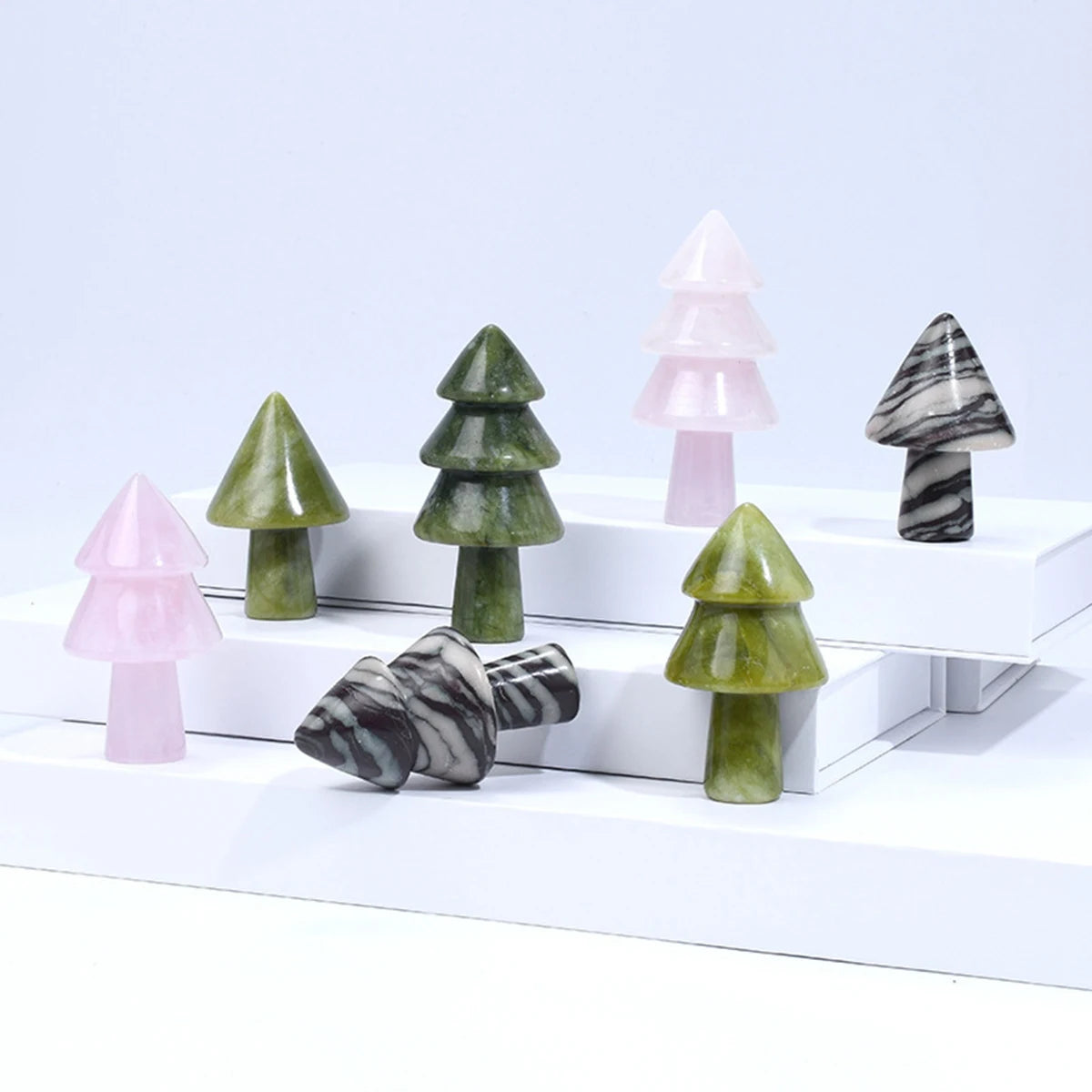 Fashion Various Size 40*60MM Natural Crystal Gemstone Christmas Tree Shape Table Top Decoration Pendant Delicate Jewelry