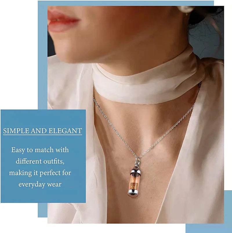41mm Openable Glass Vial Pendant | Stainless Steel Wishing Bottle Charm for DIY Jewelry Making