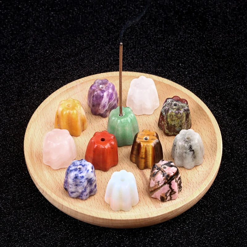 Wholesale Handcarved Gemstone Incense Holder | Tiger's Eye Flower Base for Aromatherapy & Energy Home Decor