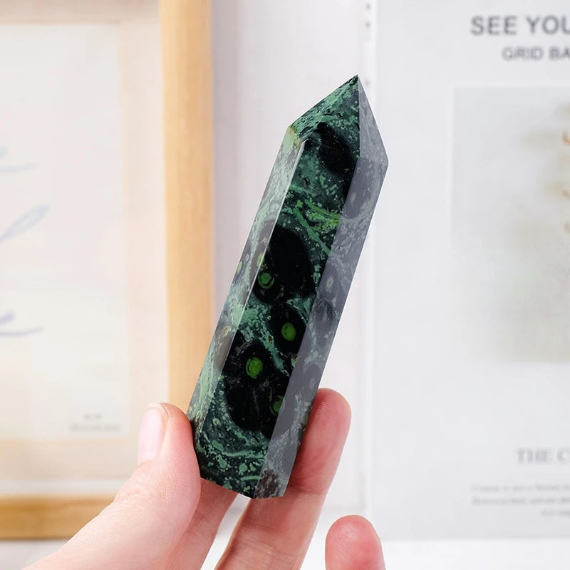 Natural Kambaba Jasper Crystal Point Tower Polished Hexagonal Obelisk Wand for Home Decor Meditation Crystal Collection Gift