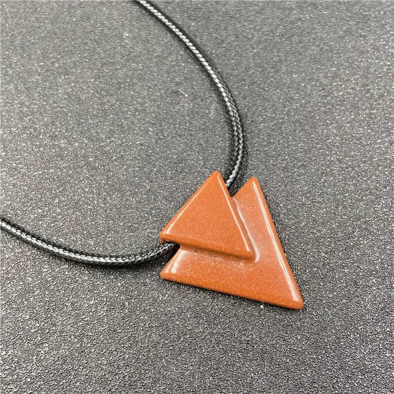 Natural Gemstone Christmas Tree Pendant Necklace 18" Black Cord Arrow Shape Crysal Quartz Point Jewelry for Women Men