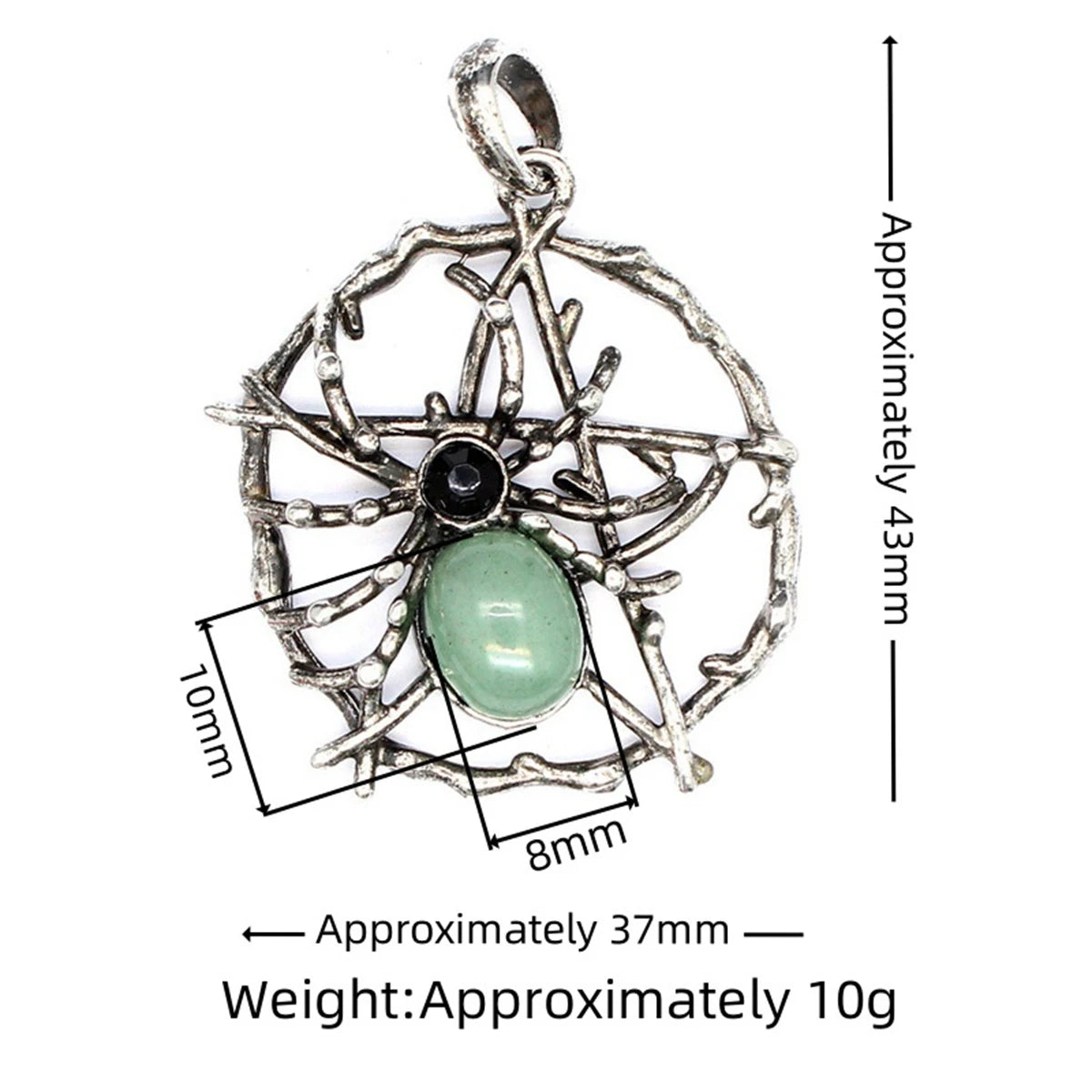Wholesale Halloween Spider Web Keychain | Antique Silver Natural Gemstone Charm for Gifts & Bag Decoration