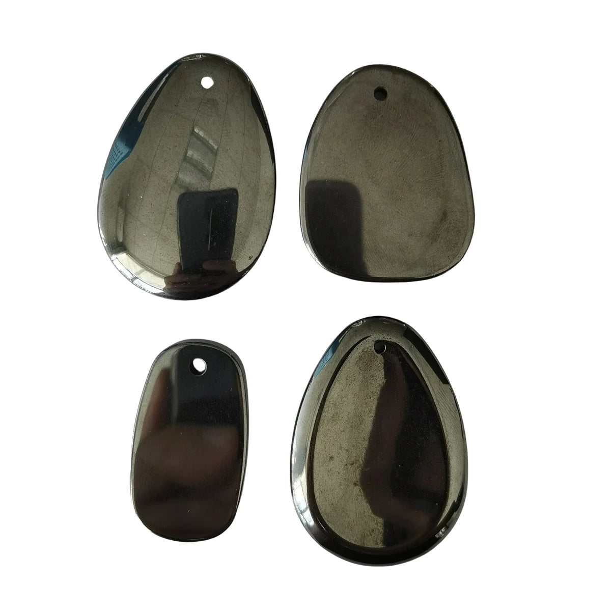 Natural Hematite Water Drop Pendant | Multi-Shape Polished Gemstone for DIY Jewelry Making
