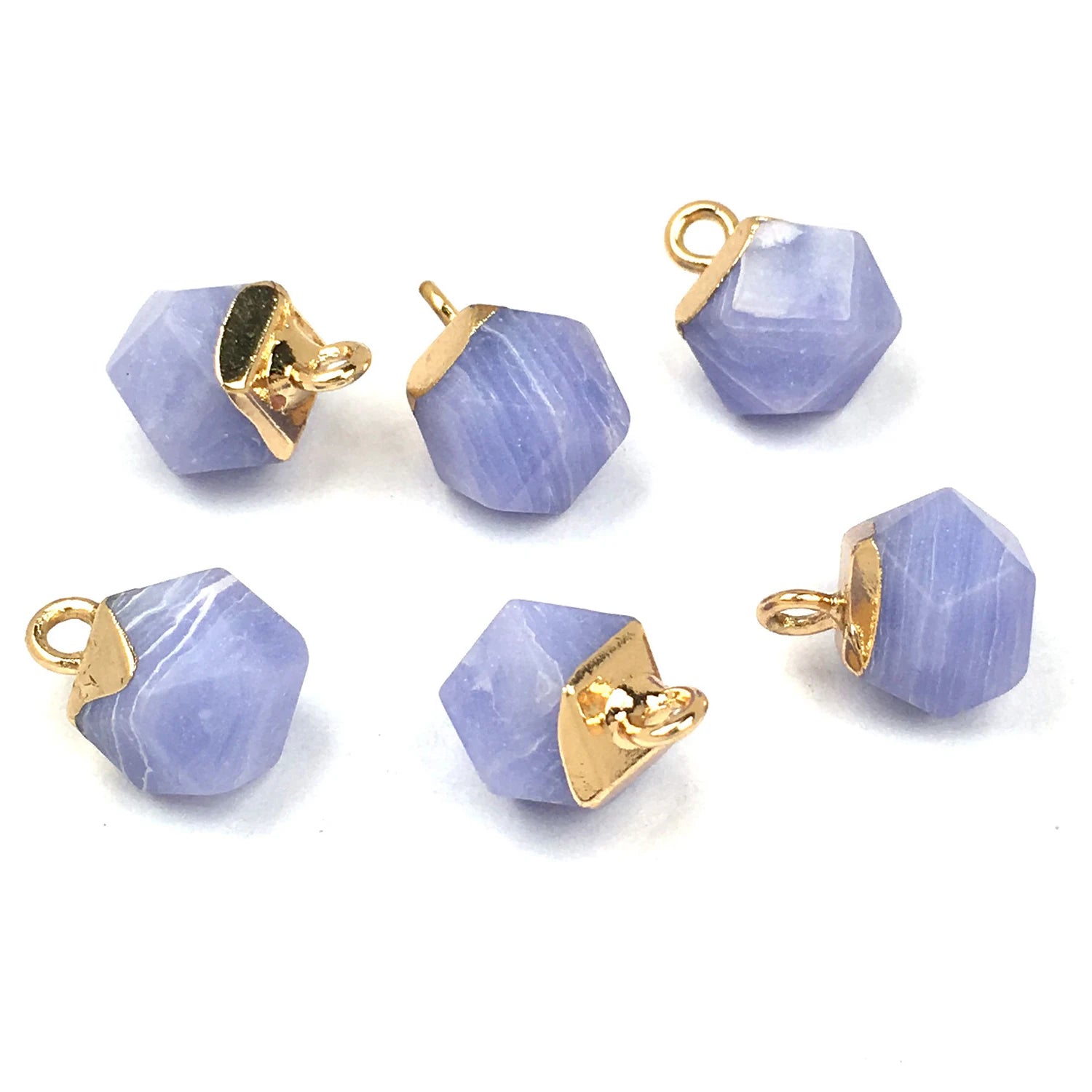 Faceted Square Gemstone Pendant for DIY Making Jewelry Gold Findings