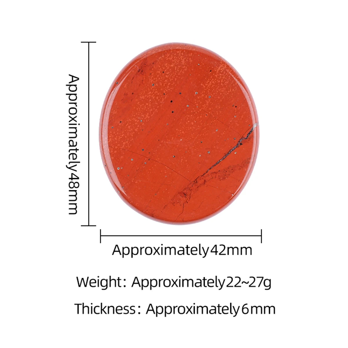 Red Jasper Slice 42x48mm Oval Crystal Disc for Home Decor, DIY Craft, Coaster, Ornament, Gift