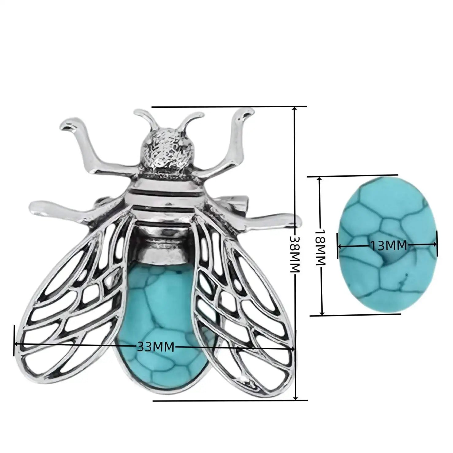 Sacred Cicada: Handcrafted Natural Stone Fly Pendant Necklace • 2-in-1 Vintage Gothic Insect Brooch • Healing Crystal Totem with Snake Chain