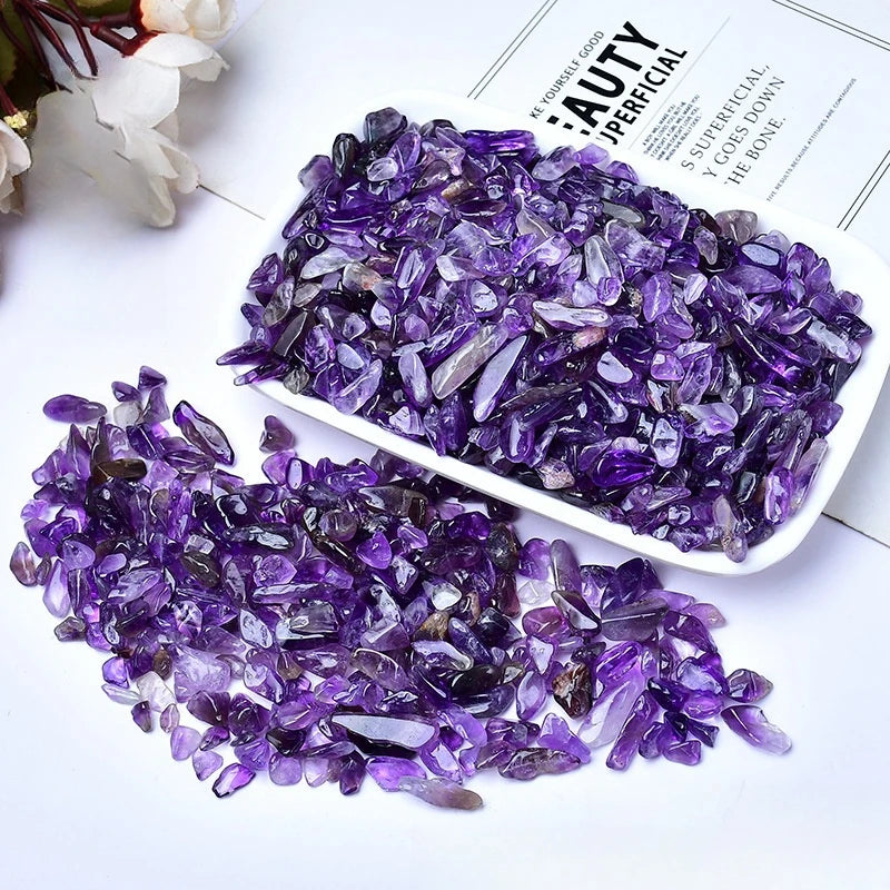 Genuine Crystal Crushed Stones • 100g Irregular Loose Healing Beads for Reiki Cleansing, Orgonite & Witchcraft Supplies