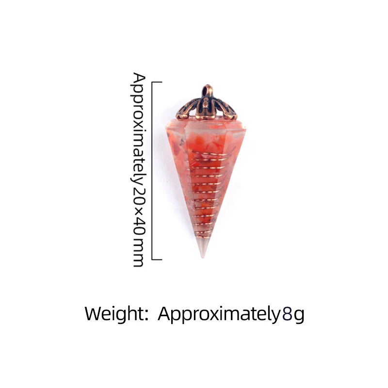 Wholesale Natural Crystal Resin Pendulum | Orgone Hexagonal Cone with Copper Coil for Dowsing & Chakra Healing