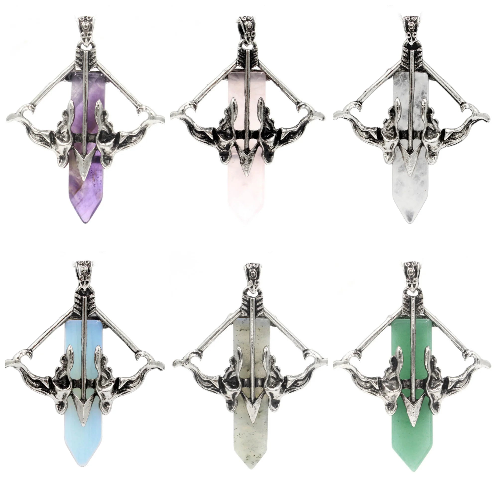 Vintage Cupid Arrow Crystal Point Pendant - Spiritual Healing Jewelry Charm