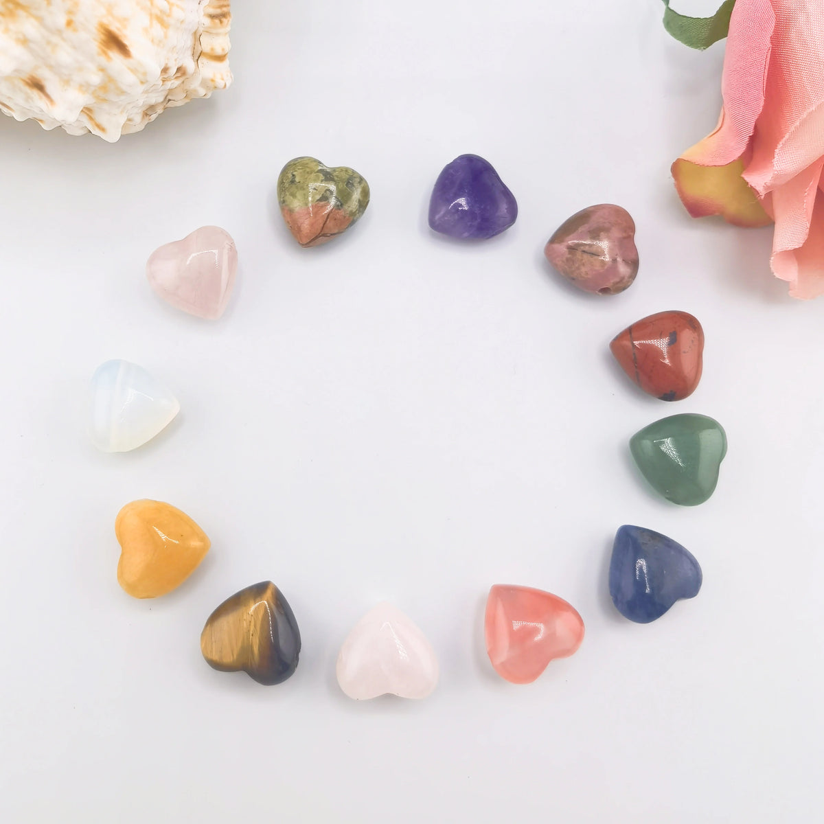 Natural Crystal Heart Pocket Stone, Polished Heart‑Shaped Gemstone Palm Worry Stone, Healing Crystal Love Decor & Gift