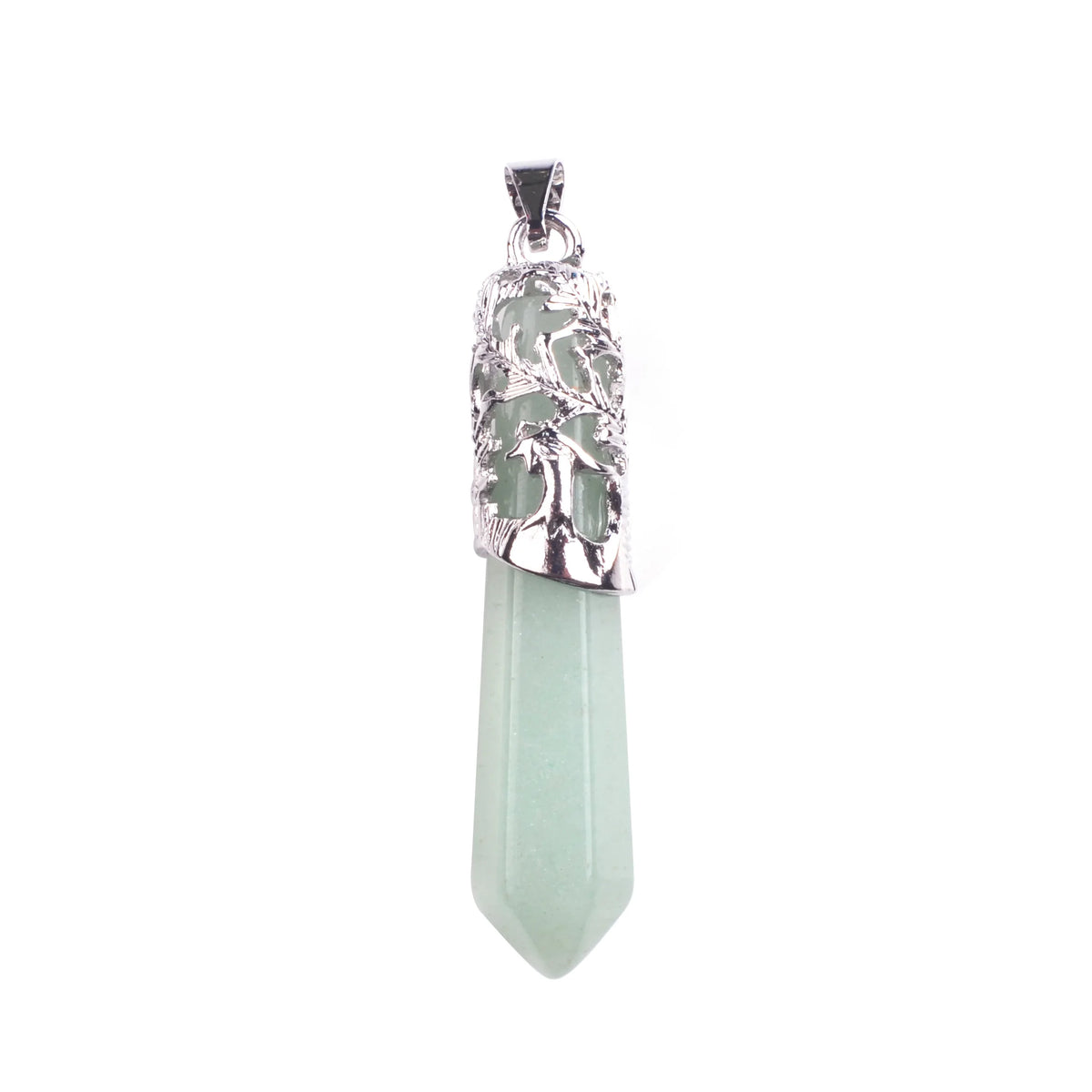 Vintage Carved Silver Cap Natural Crystal Point Pendant, Single Terminated Gemstone Tower with Antique Ornate Metal Cap, Reiki Healing Stone DIY Necklace Charm