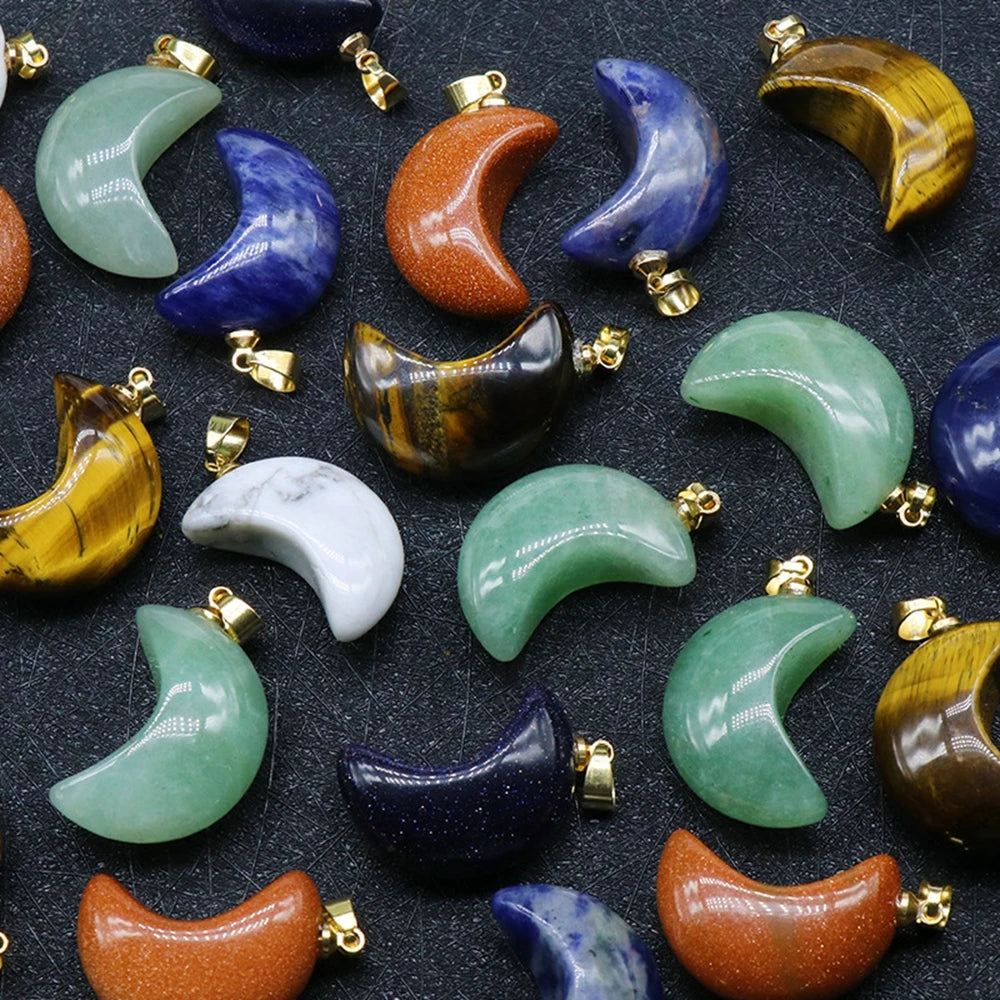 Assorted Healing Crystal Stone Charms Pendants for Necklaces Chakra Reiki Bulk for Jewelry Making Healing Quartz Stones