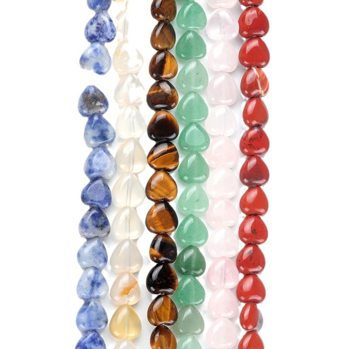 Loose 10MM Heart Gemstone Beads for DIY Jewelry (Approx 40PCS/Strand & 38CM)