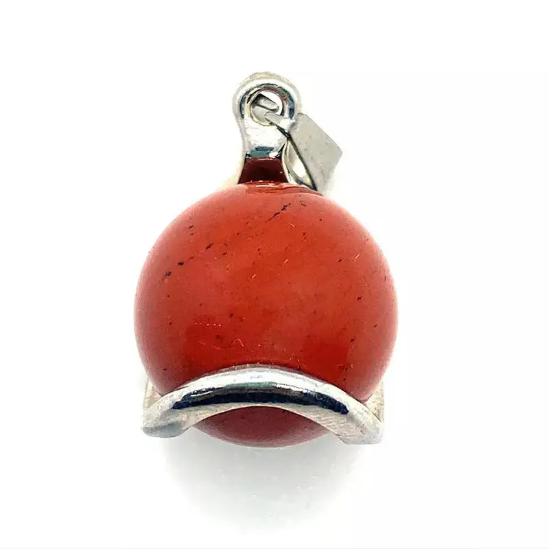 Chakra Healing Crystal Pendant | 16mm Round Gemstone Necklace Energy Jewelry for Stress Relief