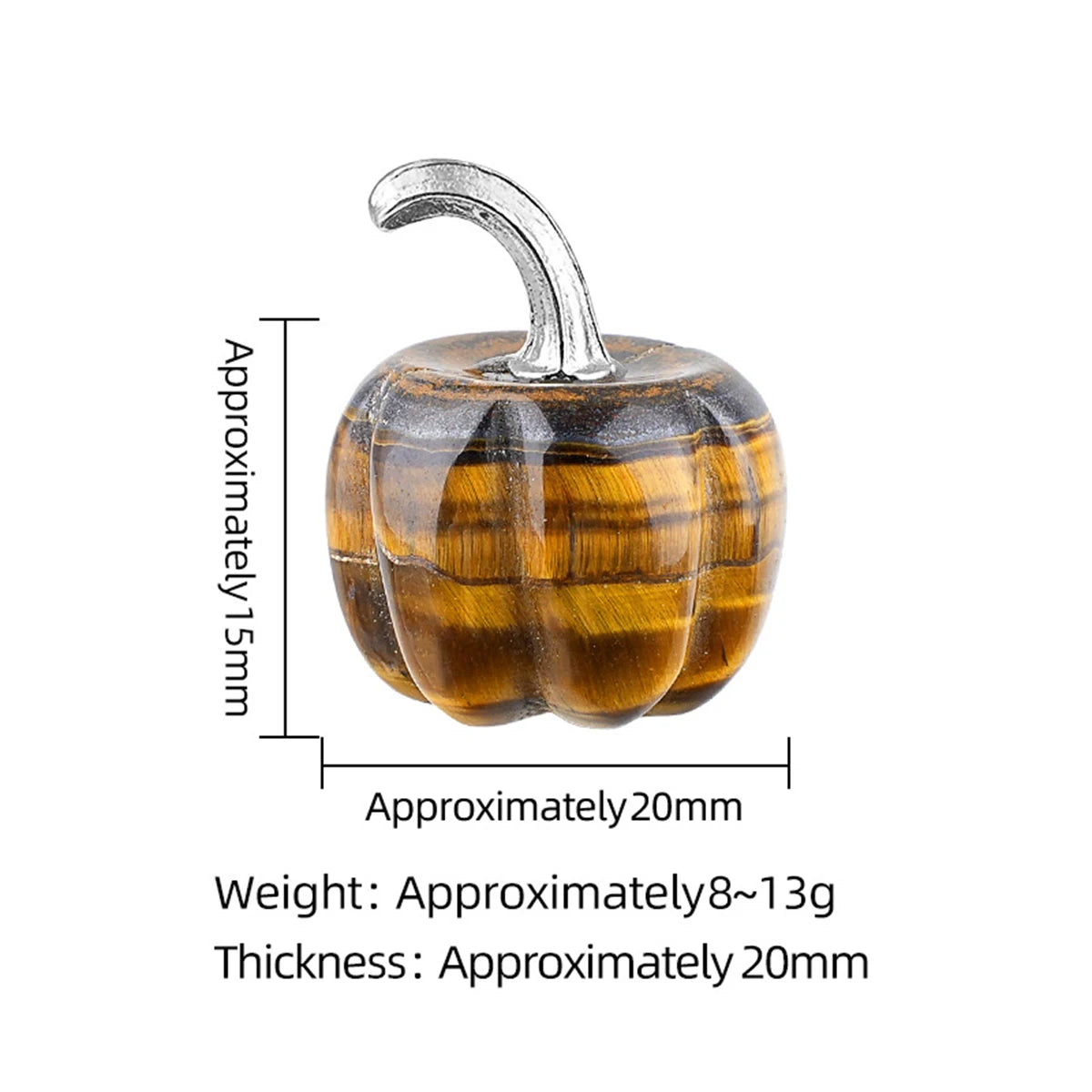 12 PCS Set Natural Crystal Mini Pumpkin Carving Ornament, 20MM Gemstone Pumpkin Figurine, Halloween Home Decoration, Crystal Craft Gift
