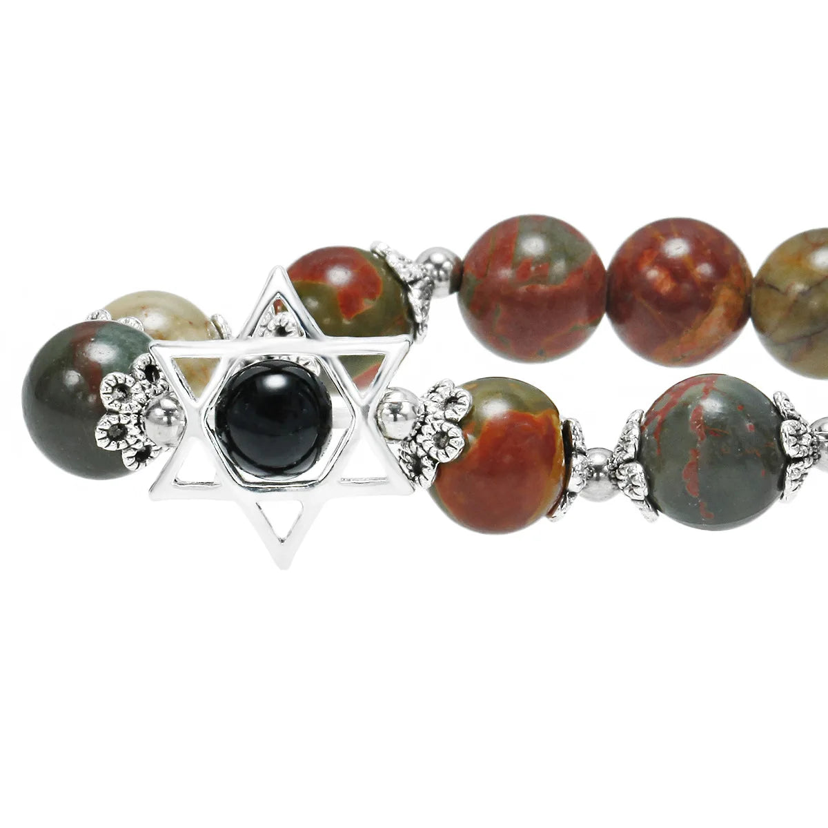 Beaded Bracelet Hexagram Star Healing Crystal Stone Stretch Water-drop Bracelet 8MM inlaid hexagram star hand ornament