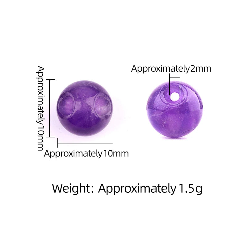 10mm Gemstone Round Beads Drilled 2MM Side Hole for DIY Jewelry Making-1PCS