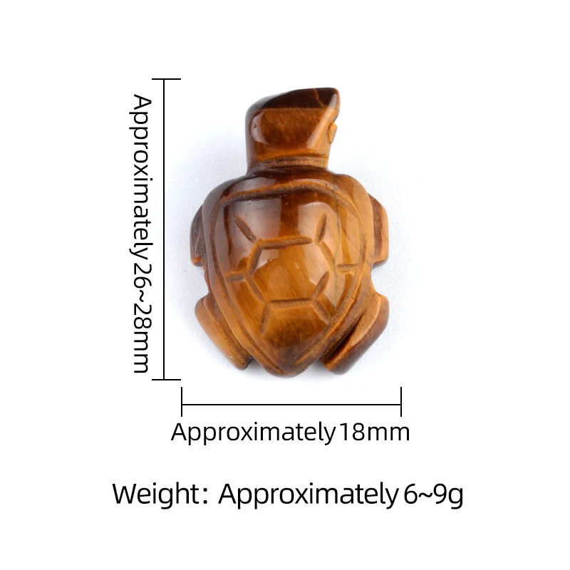 26-28mm Hand-Carved Crystal Turtle Figurine | Natural Gemstone Tortoise Sculpture for Home Decor & Reiki