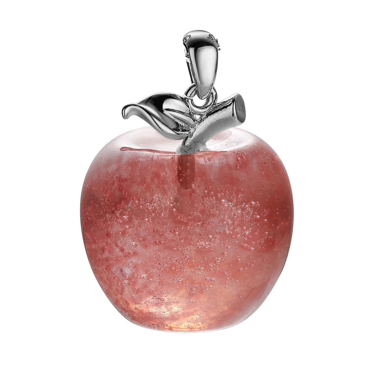 Natural Crystal Gemstone Christmas Apple Shape Ladies and Girls Leather Cord Cross Chain Pendant Fashion Jewelry