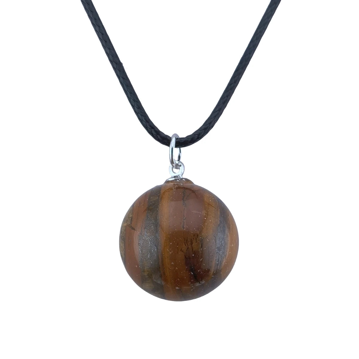 High Quality Handmade Natural Tiger Eye Stone Pendant Necklace Retro Cat Head Guardian Angel Hexagonal Bullet Crystal Choker Adjustable Long Black Rope Jewelry for Women Men