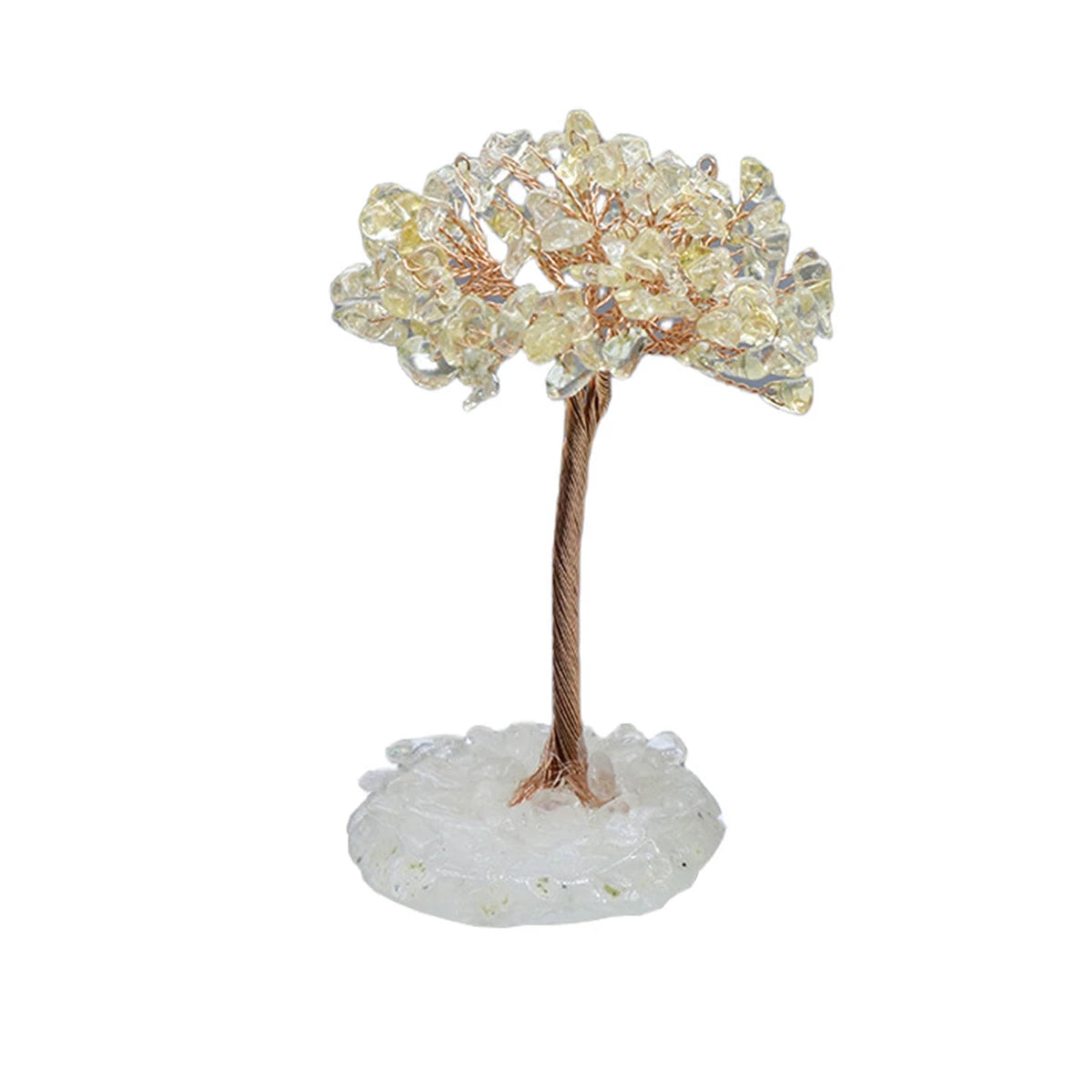 9-12cm Natural Rose Quartz Tree of Life Crystal Tree with Clear Quartz Base