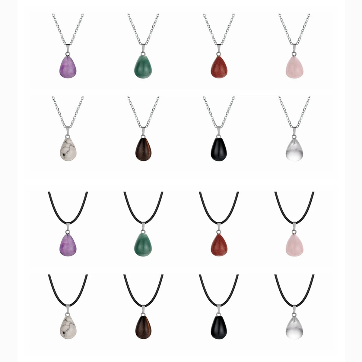 Teardrop Stone Pendants Natural Drop Charms Water-Drop Stone women Necklace for DIY Jewelry Making