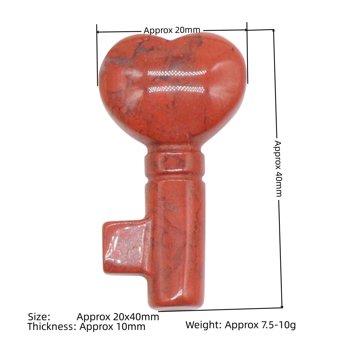 Symbolic Heart Key Crystal Pendant | 22×39mm Multi-Gemstone Charm Chakra Healing Jewelry