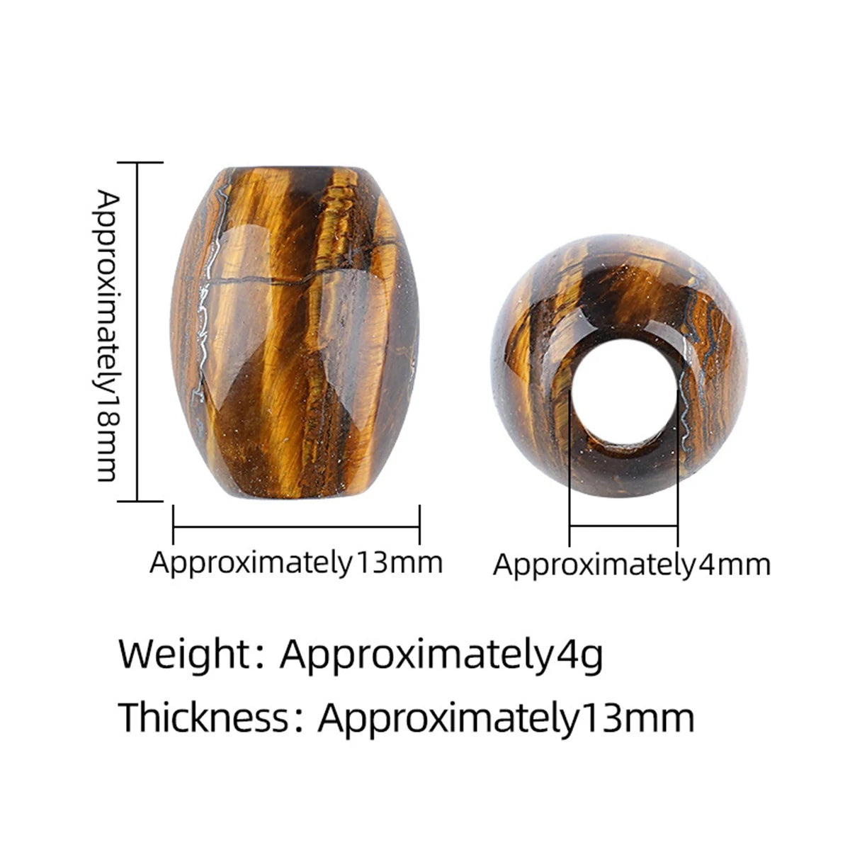Natural Gemstone Large Hole Barrel Beads, 18x13mm Big Hole Loose Stone Beads for Jewelry Making