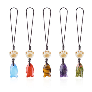 Detailed view of the mini fish gemstone carving