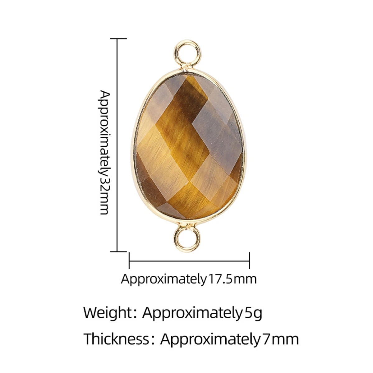 Faceted Teardrop Gemstone Connectors Charms with Double Loops for DIY Jewelry #SP2049